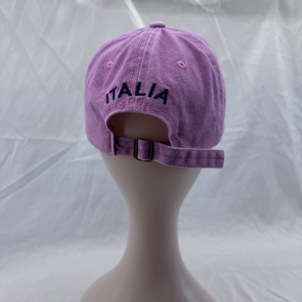 Italia Roma Original 01 Embroidered Distressed Baseball Cap Dad Hat Pink OS Y2K - Picture 4 of 11